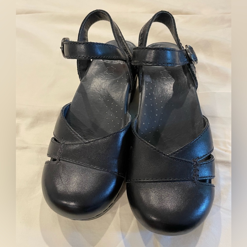 Dansko Genuine Leather Black Heeled Mary Jane Women’s 36